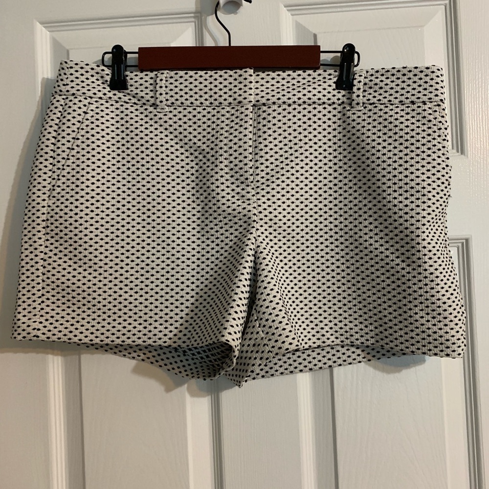 White and Black Polka dot LOFT shorts